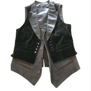 Marc Jacobs Runway Steampunk Black Velvet and Satin Vest.
